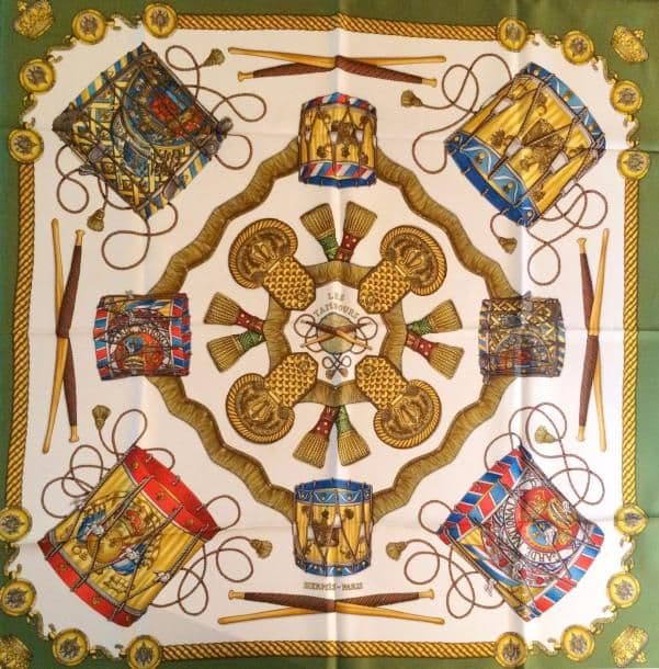 エルメス スカーフ「太鼓」white バリエーション