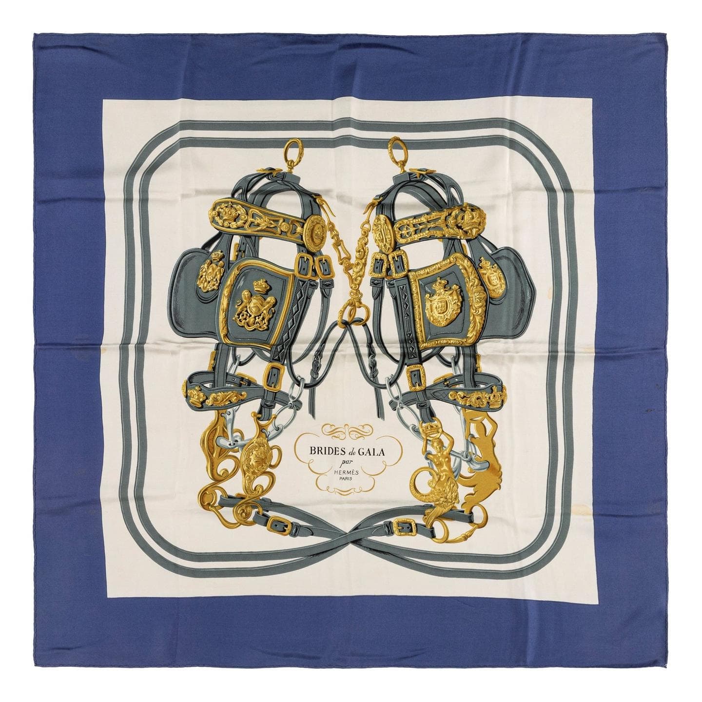 エルメス スカーフ「式典用馬勒」blue バリエーション