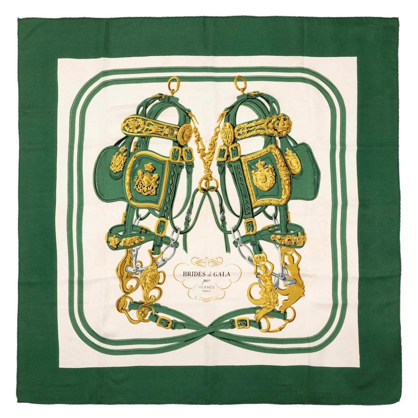 エルメス スカーフ「式典用馬勒」green バリエーション