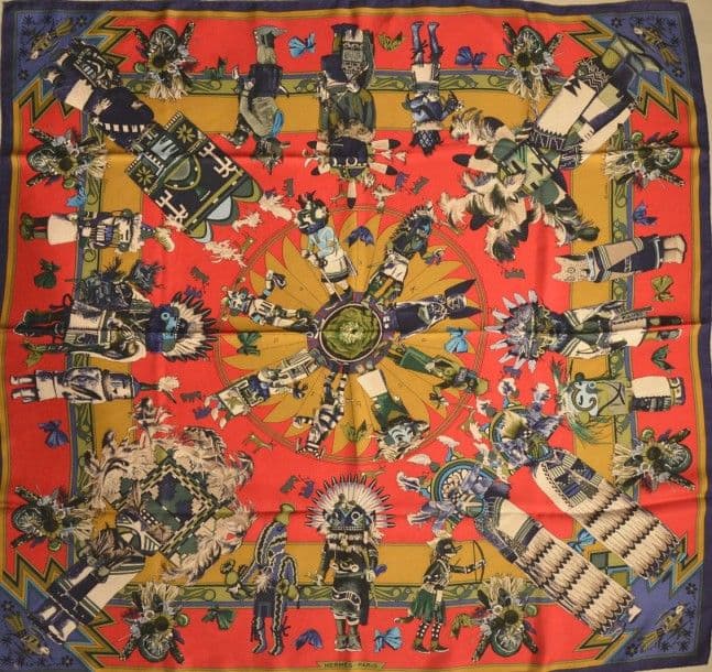 エルメス スカーフ「カチナ」デザイン全体