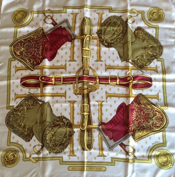 エルメス スカーフ「鞍」white バリエーション