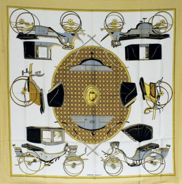 エルメス スカーフ「変形馬車」yellow バリエーション