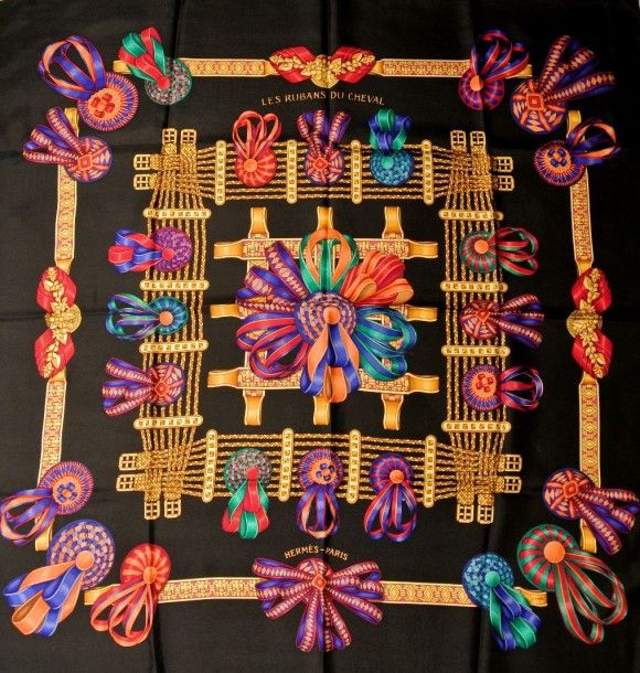 エルメス スカーフ「馬のリボン」black バリエーション