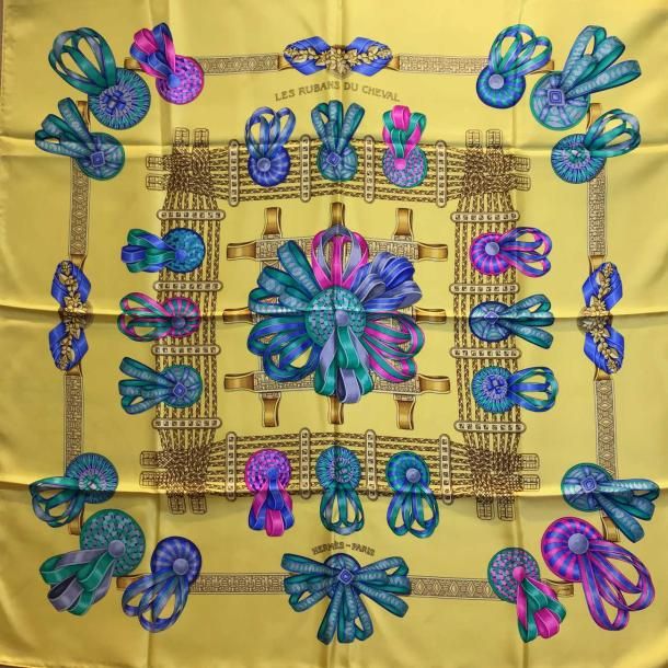 エルメス スカーフ「馬のリボン」yellow バリエーション