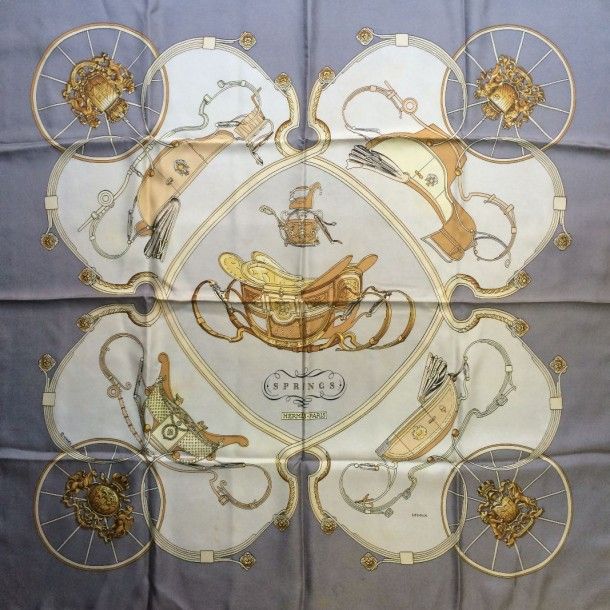 エルメス スカーフ「スプリングス」gray バリエーション