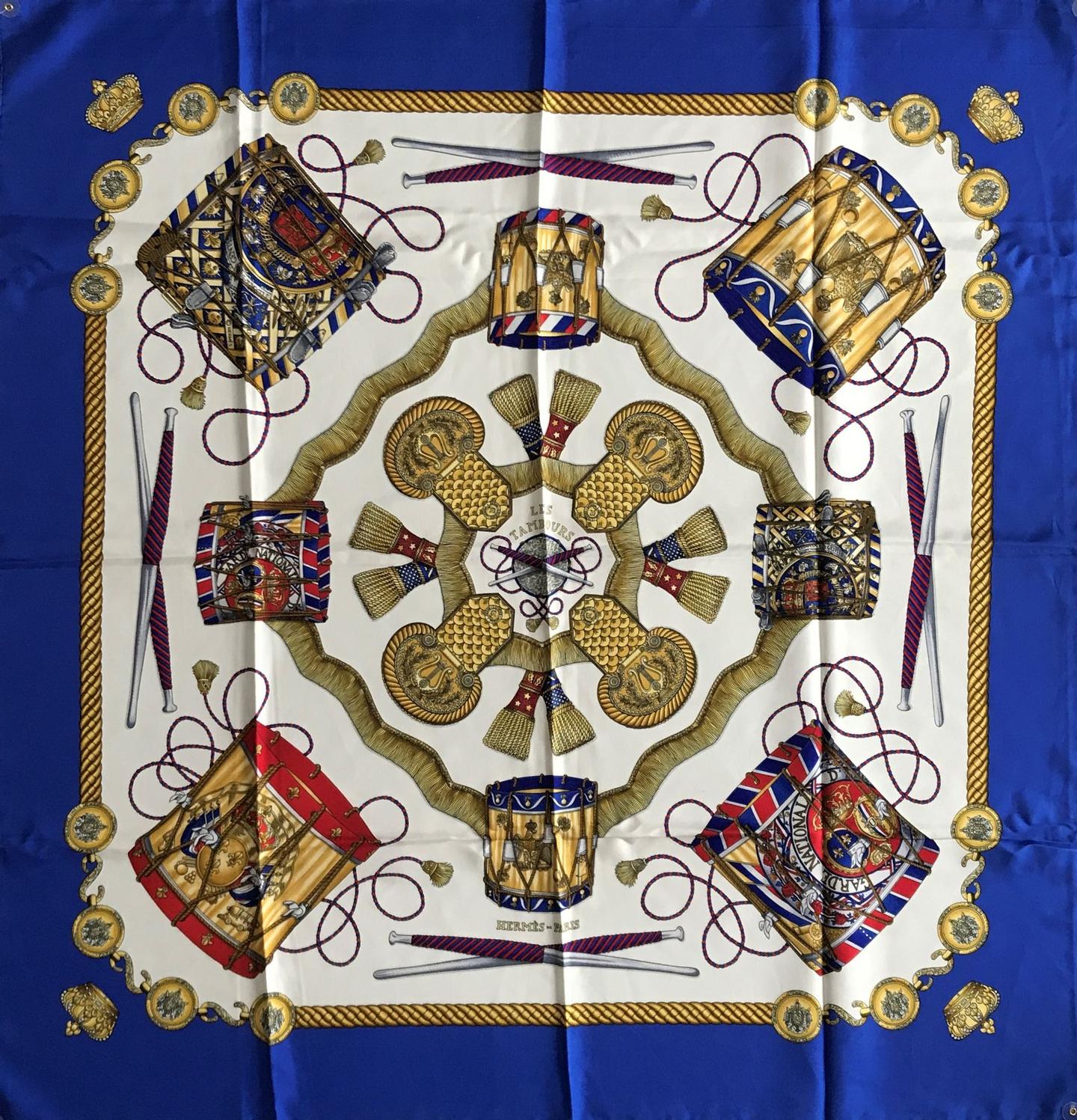 エルメス スカーフ「太鼓」blue バリエーション