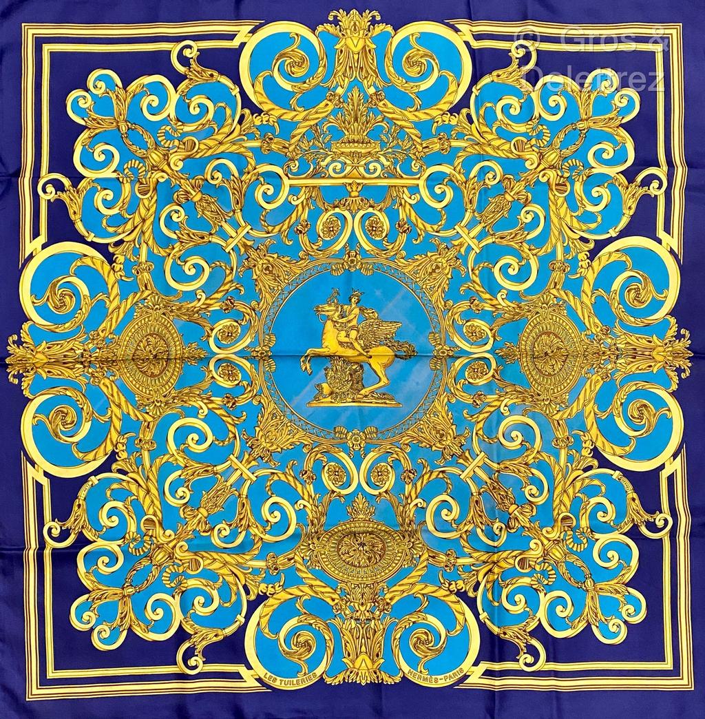 美品 エルメス スカーフ カレ90 LES TUILERIES チェルリー公園 エルメス チュイルリー公園（Les Tuileries）｜カレ図鑑