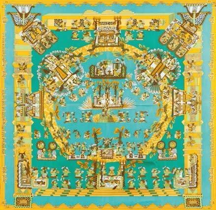 エルメス スカーフ「星と太陽」yellow / blue バリエーション