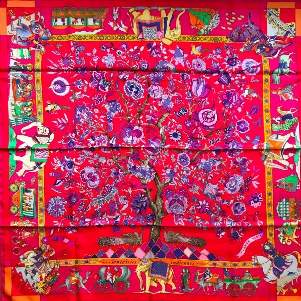 エルメス スカーフ「インド幻想」red バリエーション