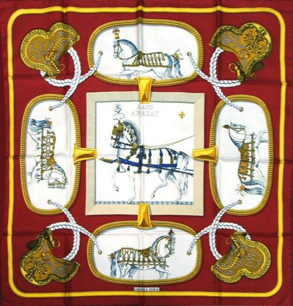 エルメス スカーフ「盛装の馬」brown バリエーション